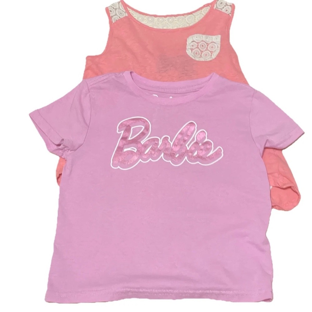 Barbie Pink Kids T-Shirt and Cynthia Rowley tank girls sz  5/6 lot
